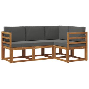 vidaXL Ensemble de canapés d'extérieur 4 pc Naturel et Anthracite