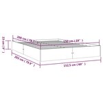 vidaXL Cadre de lit Marron miel Bois massif 150x200 cm Très grand