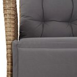 vidaXL Ensemble à manger de jardin coussins 7 Pièces mélange beige rotin