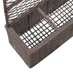 vidaXL Lit surélevé treillis 3 pots 83x30x130 cm Résine tressée Marron