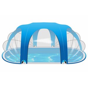 Blue bay pavillon de piscine ovale 530x410x205 cm bleu