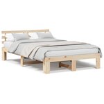 vidaXL Cadre de lit en bois de pin Bois naturel Bois massif 140 x 190 cm