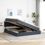 vidaXL Lit de rangement LED avec matelas Gris foncé 180 x 200 cm