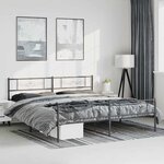 vidaXL Cadre de lit métal sans matelas avec pied de lit noir 193x203cm