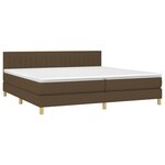 vidaXL Sommier à lattes de lit matelas et LED Marron foncé 200x200 cm