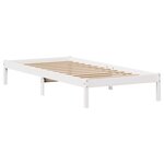 vidaXL Lit bibliothèque sans matelas blanc 90x190cm bois de pin massif