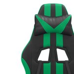 vidaXL Chaise de jeu Noir et vert Similicuir