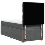 vidaXL Sommier à lattes de lit avec matelas Gris foncé 90x200 cm Tissu