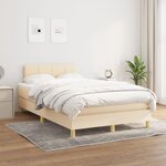 vidaXL Sommier à lattes de lit avec matelas crème 120x190 cm tissu