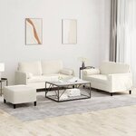 vidaXL Ensemble de canapés 3 Pièces avec coussins crème velours