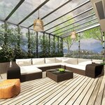 Vidaxl salon de jardin 10 pièces avec coussins résine tressée marron