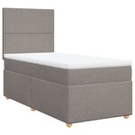 vidaXL Sommier à lattes de lit avec matelas Taupe 90x200 cm Tissu