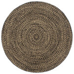 vidaXL Tapis fait à la main Jute Noir et marron 240 cm