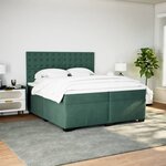 vidaXL Sommier à lattes de lit et matelas Vert foncé 200x200cm Velours