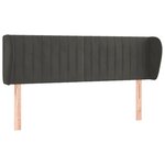 vidaXL Tête de lit avec oreilles Gris foncé 147x23x78/88 cm Velours