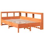 vidaXL Lit bibliothèque sans matelas cire marron 120x200 cm pin massif