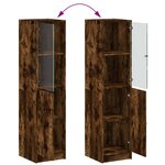 vidaXL Buffet avec porte en verre chêne fumé 35x37x142 cm
