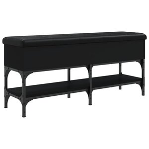 vidaXL Banc à chaussures noir 102x32x45 cm bois d'ingénierie