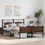 vidaXL Cadre de lit sans matelas chêne marron 140x190 cm