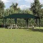 vidaXL Tente de fête Vert  Blanc 600 x 400 x 266 cm Polyester  Acier