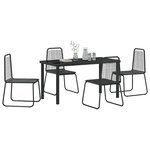 vidaXL Ensemble de salle à manger pour jardin 5 Pièces Noir