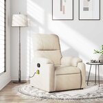 vidaXL Fauteuil inclinable de massage beige tissu microfibre