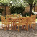 vidaXL Ensemble de salle à manger pour jardin 7 Pièces Marron