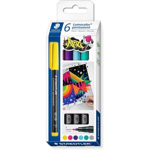 Marqueur permanent 318f lumocolor étui de 6 staedtler