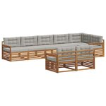 vidaXL Ensemble de canapés d'extérieur 8 pc Gris Naturel et Clair