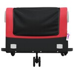 vidaXL Remorque de vélo noir et rouge 45 kg fer