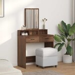 vidaXL Coiffeuse Chêne brun 79 x 41 x 140 cm Bois d'ingénierie
