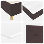 vidaXL Lit à Ressorts avec matelas Marron foncé 100 x 200 cm tissu