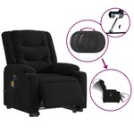 vidaXL Fauteuil inclinable de massage électrique Noir Tissu