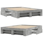 vidaXL Cadre de lit sans matelas gris béton 140x200 cm bois ingénierie