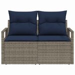 vidaXL Canapé de jardin avec coussin 120 x 62 x 69 cm polyrotin