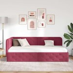 vidaXL Cadre de lit d'angle Bordeaux 90 x 200 cm Velours