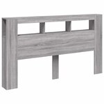 vidaXL Tête de lit à LED sonoma gris 180x18 5x103 5 cm bois ingénierie