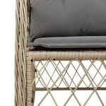 vidaXL Ensemble de bistro 3 Pièces coussins mélange beige résine tressée