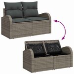 vidaXL Ensemble de Canapés avec coussin 4 Pièces Gris polyrotin