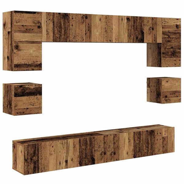 vidaXL Ensemble meuble TV 8 Pièces Bois ancien 100 x 30 x 30 cm
