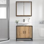 vidaXL Ensemble de mobilier de salle de bain 2 Pièces Chêne artisanal
