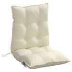 vidaXL Coussins de chaise à dossier bas lot de 2 crème tissu oxford