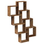 vidaXL Étagère murale en forme de cube vieux bois 90x15x119 5 cm