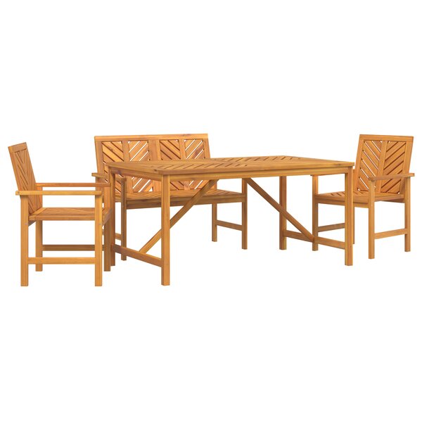 vidaXL Ensemble de salle à manger de jardin 4 pièces en bois massif d'acacia