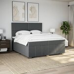 vidaXL Sommier à lattes de lit avec matelas Gris foncé 200x200cm Tissu