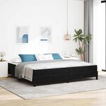 vidaXL Lit boxspring avec matelas Noir 200 x 200 cm Velours