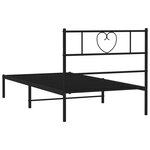 vidaXL Cadre de lit métal sans matelas avec tête de lit noir 75x190 cm