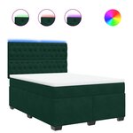 vidaXL Sommier à lattes de lit et matelas Vert foncé 140x190cm Velours