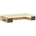 vidaXL Ensembles de canapés avec coussin 10 Pièces Bois d'Acacia Massif