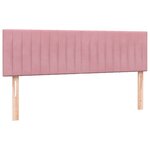 vidaXL Sommier à lattes de lit avec matelas rose 140x210 cm velours